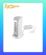 Charger Dudao A5EU 5x USB + power cable (white)